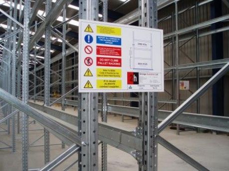 Rack end safety load notices delivered